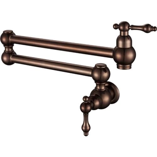 North American design antique Solid Brass Pot Filler Tap Wall Mount Kitchen Faucet high quality Single Cold Single Hole Tap