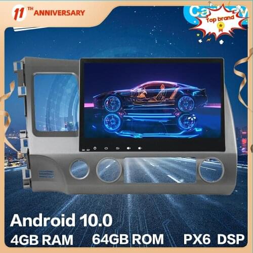 Aotsr Android 10.0 4+64G Car Radio Player GPS Navigation Car Stereo Video Multimedia Player For HONDA CIVIC 2006-11 DSP Carplay