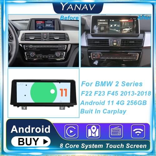 Android 11 Car RadioA For BMW 2 Series F22 F23 F45 2013-2018 Auto GPS Navigation Video DSP Built In Carplay Stereo Receiver 128G
