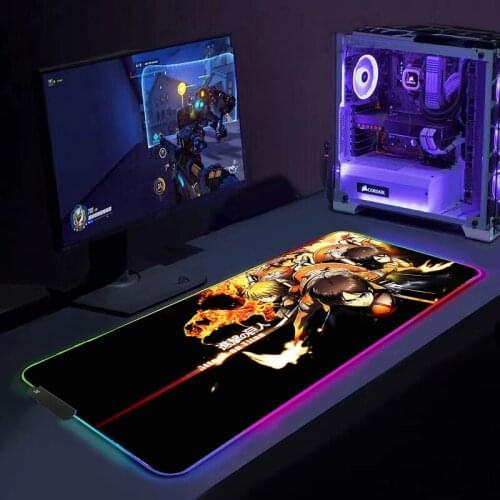 Attack on Titan RGB Black Large Gamer Mouse Pad Colorful Mouse Mat Keyboard Mat Table Mat Desk Mat Notebook Laptop Game Mousepad