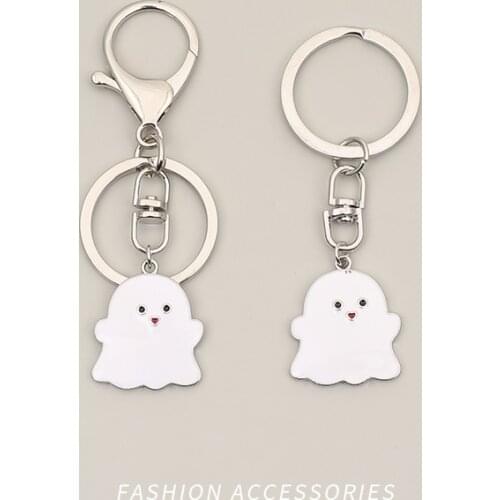 Cartoon Ghost Halloween Keychain Cute Car Bag Keyring Charm Airpods Pendant Fashion Metal Key Chains Trinket Couple Gift
