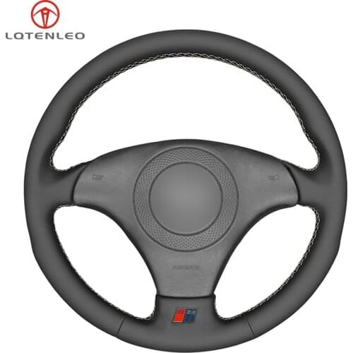 Black Genuine Leather DIY Car Steering Wheel Cover For Audi A8 (D2) 1998-2002 TT (8N) S4 (B5) S6 (C5) 1998-2001 S8 1998-2000