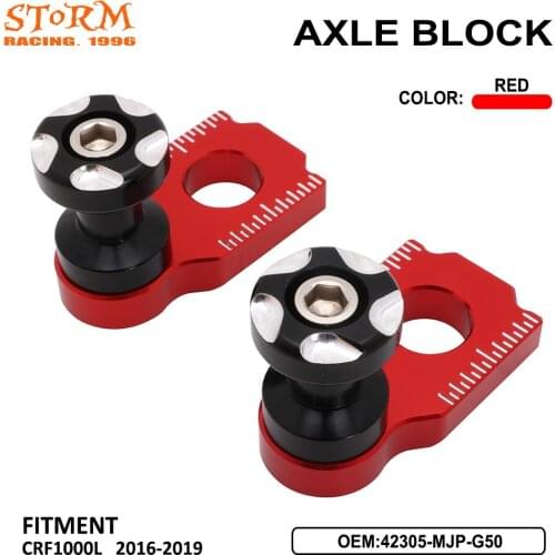 CNC Aluminum Billet Scaled Chain Adjuster Axle Block For Honda CRF1000L CRF 1000L 1000 L 2016 2017 2018 2019 Dirt Bike
