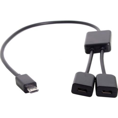 Dual Ports Micro USB Female Hub to Micro USB Cable For Laptop PC & Mouse & Flash Disk