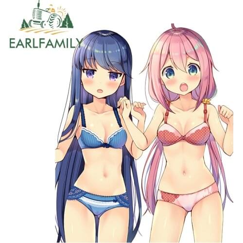 EARLFAMILY 13cm x 10.6cm for Yuru Camp Car Stickers Waterproof Decal Sunscreen Motorcycle Personality Decals For JDM SUV RV