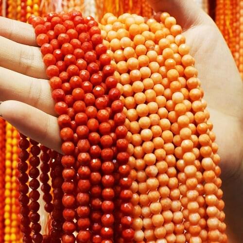 Fashion Coral Beads Round & faceted Sold Per Strand Approx 14 Inch DIY loose beads