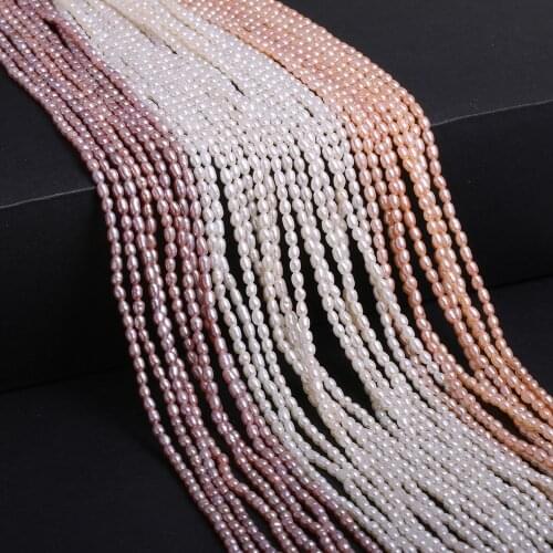 Natural Pearl Loose Beads 2.5mm High Quality Pink White Purple DIY Women Necklace Bracelet Jewelry