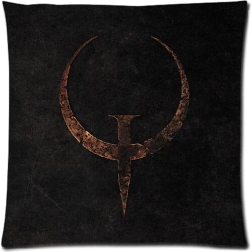Novelty Customized Cushion Case!Quake Two Side Printing Cotton Linen Pillow Cover 17.7"X17.7"