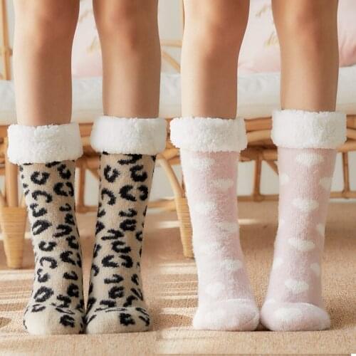 Autumn Winter Adult Household Thickening with Velvet Warm Sleep Carpet In Middle Stockings for Women