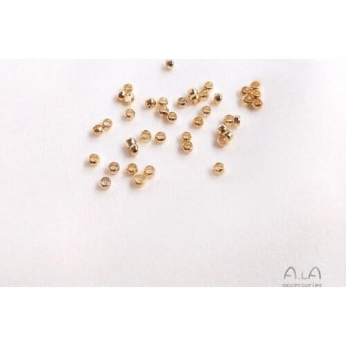 14K gold-covered color-preserving positioning tube positioning bead diy hand fixed steel wire fishing line bracelet necklace