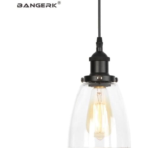 Industrial Antique LED Pendant Light Loft Edison Black Iron Glass Hanging Lamp Home Decor Lighting Droplight Lamparas De Pared