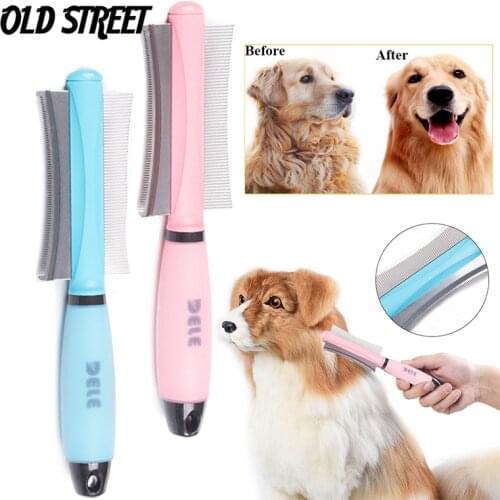 Pet Hair Comb for Cat Dog Hair Remover Double-sided Easy Deshedding Brush for Cat Grooming Tool for Long Small Hair Dog