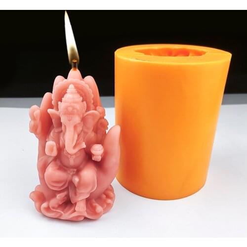 Elephant Buddha in the Palm Silicone Candle Mold Plaster Candles Wax Mould Aroma Wax Soap Mold DIY Resin Candle Crafts