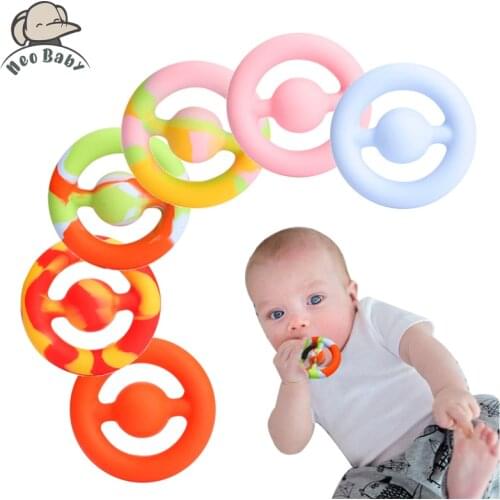 Silicone Baby Grip Toy Ring Sensory Autism Stress Reliever For Kids Unzip Toys Relief Fidget Hand Grip Rings Baby Comfort Toys