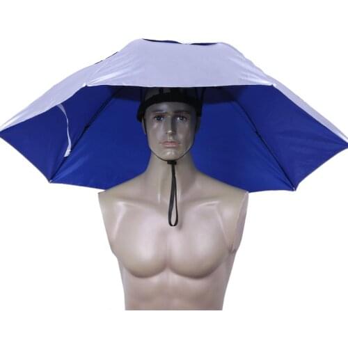 Outdoor Foldable Head Umbrella Hat Anti-Rain Anti-UV Fishing Caps Portable Travel Hiking Beach Fishing Umbrellas Hat Rain Gear