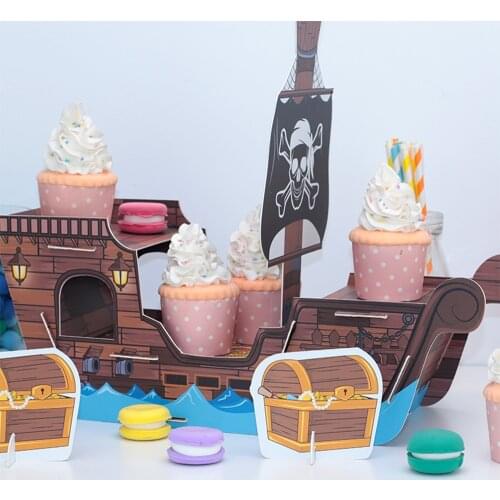 Pirate Party Supplies Pirate Ship Straws Invitations Hanging Decor Favor Boxes Favor Bags Paper Cups Cake Topper Kids Birthday
