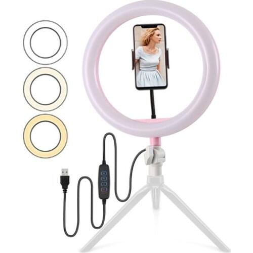 USB LED Ring Light Tricolor Fill Light With 3 Colors Of Light Modes And Brightness Dimmable For Selfie Makeup Video Live
