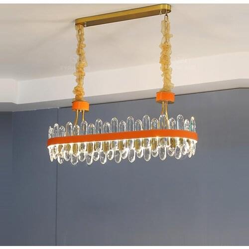 LED Postmodern Oval Crystal Leather Red Designer Suspension Luminaire Lampen Pendant Lights.Pendant Lamp.Pendant light For Foyer
