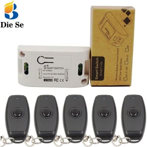 Diese 433MHz Universal Wireless Remote Control AC 220V 10Amp 1CH RF Relay Switch and Transmitter for Remote Lighting Controller