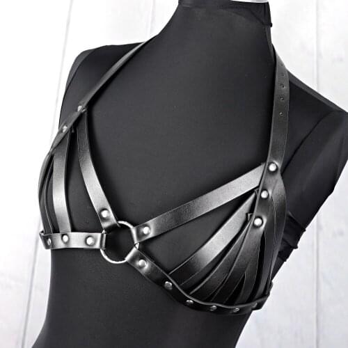 UYEE Sexy Women Body Harness Bra Lingerie Rave Party Chest Bondage Erotic Lingerie Cage Bra Garter Belt Suspenders