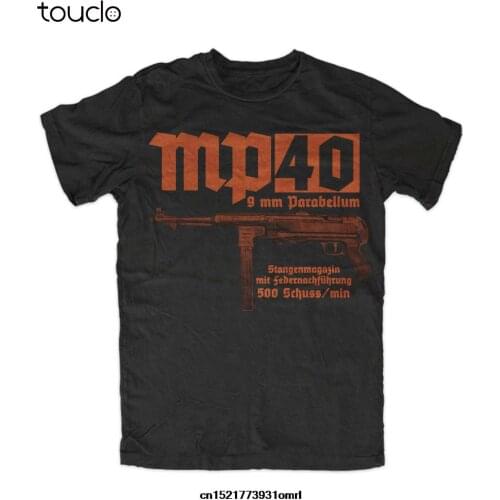 Ww2 Submachine Gun Mp40 Print T Shirt German Military Landser Deutsches 2020New Fashion Brand T Shirt Fashion Graphic Tees