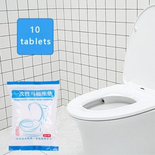 10 PCS Disposable Toilet Seat Cover Mat Travel Hotel Sanitary Safe Non-woven Fabric Portable Toilet Pad Bathroom Accessories