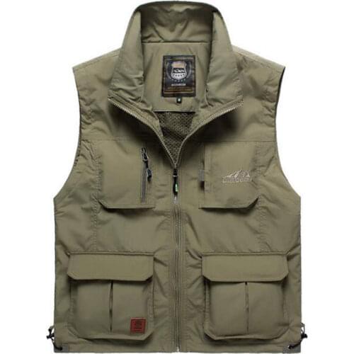 2019 New Outdoor Mountaineering Drift Advertising Photography Vest Mens Quick Dry Multi-pocket Fishing Hiking Travel Thin Vest