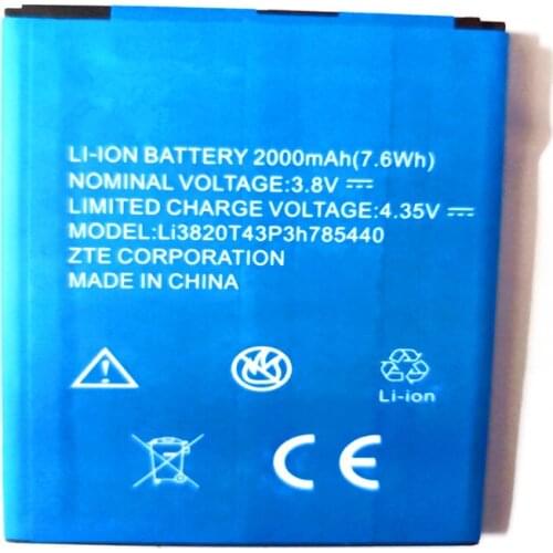 3.8V 2000mAh Li3820T43P3h785440 cell phone battery For ZTE Blade L370 For ZTE Blade L2 Plus Battery with phone stander