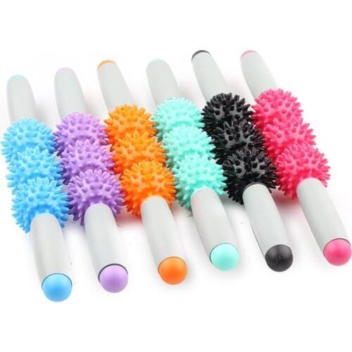3 Point Spiky Ball Gym Muscle Massage Roller Yoga Stick Body Massage Relax Tool Muscle Roller Sticks with Point Spiky Ball