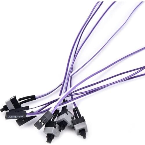 4x Push Button Switch Computer Motherboard Power Cable Switch On/Off/Reset Button Replacement Power Momentary Connector Cable