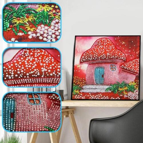 Special Shaped Drill 5D DIY Diamond Painting "Mushroom house" Plant Flower Diamond Embroidery Cross Stitch 3D Home Decor Gift