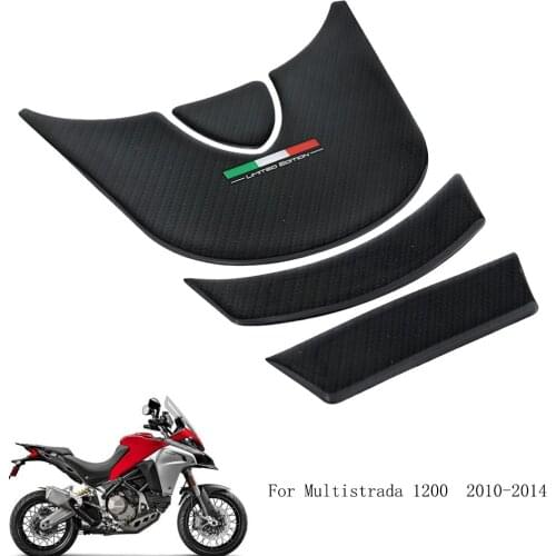 Tank Pad For Ducati Multistrada Carbon Fiber Pattern 3D Gel Protector Fuel Tank Sticker 1200 2010 11 12 13 14
