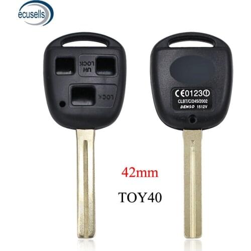 TOY40 Long Key Blade 42mm 3 Buttons Remote Key Shell Case Fob for Lexus ES300 LS400 LS430 LX470 SC300 SC400 SC430