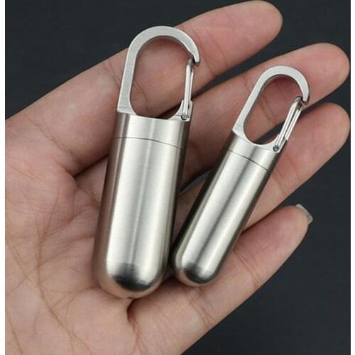 EDC Keyring Accessories Outdoor Camping Tool Titanium Seal Bottle Portable Pills Titanium Alloy Bottle