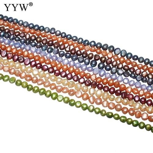 10 Colors 7-8mm Cultured Baroque Freshwater Pearl Beads Nuggets For Jewelry Making Necklace Bracelet 0.8mm 15 Inch