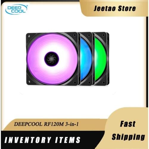 DEEPCOOL RF120M 3-in-1 kit 120mm 12V 4PIN RGB PWM mute chassis fan with controller 12CM support chassis & cold exhaust fan