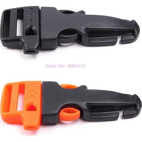 By dhl or ems 2000pcs 2018 Outdoor Men 5 in 1 Paracord Bracelet Whistle Buckle Long-tailed Emergency Rescue Pipe Gear Buckle