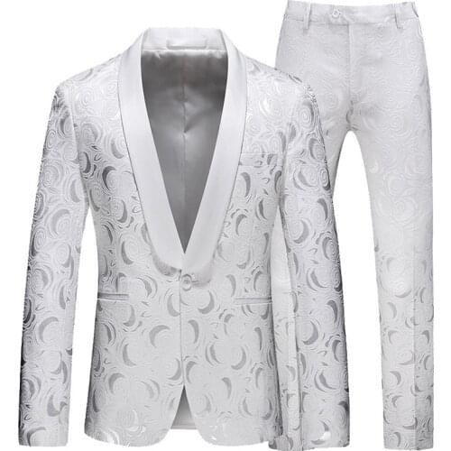 Designer 2 Piece Suits Classic Shawl Lapel Suit Slim Fit Vintage Suit Business Jacket Pants Wedding Tuxedos