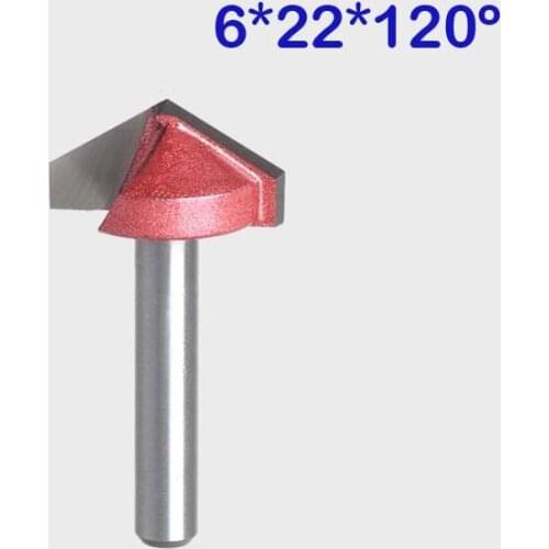 1pc Free Shipping New Router CNC Engraving V Groove Bit 6mm x 22mm x 120 Degree