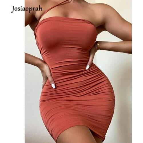 Josiaoprah Halter 2 Layers Bodycon Summer Dress Women Sleeveless Ruched Red Mini Party Dresses Fashion Club Backless Vestidos