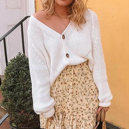 Women Sweater Knitted Cardigan Coat Sweater Cardigan Single-breasted Autumn Winter Long Sleeve V Neck Knitted Coat Streetwear