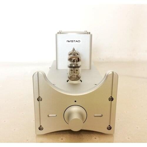 IWISTAO Tube Preamplifier HIFI 6N2 Gain 5 Times For PCHIFI Whole Aluminum Metal Chassis Volume Knob Silever HIFI Audio 110V/220V