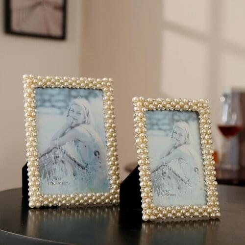 6/7/10 Inch Modern Simple Pearl Metal Photo Frame Living Room Ornaments