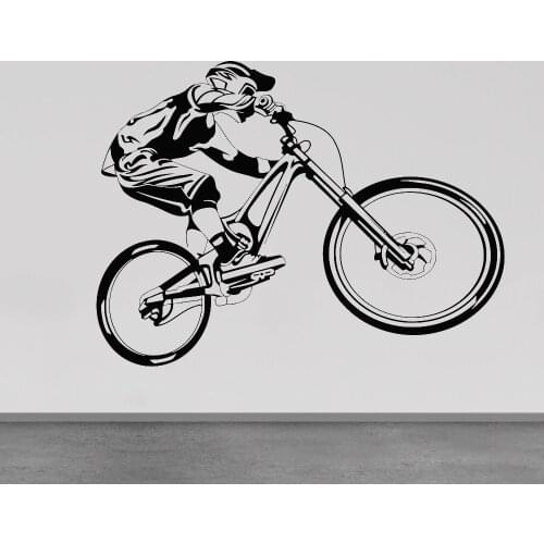 Bicycle Wall Stickers For Teen Room Home Decor Vinyl Modern Dormitory Wall Decals Extreme Sports Removable Window Sticker Y340