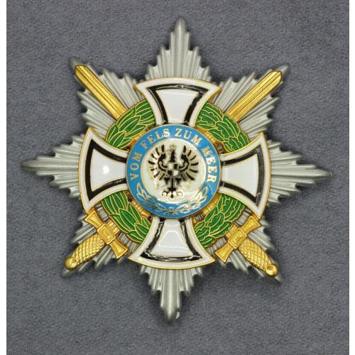 WW1 German Hohenzollern Royal Hindenburg Star Iron Cross Medal Badge Brooch armyshop2008