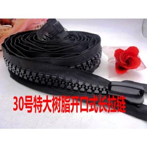 NEW 30# Oversize Extra Large Black Resin Zipper Super Long 600cm 2pcs For Diy Handmade Garments Clothes Accessories