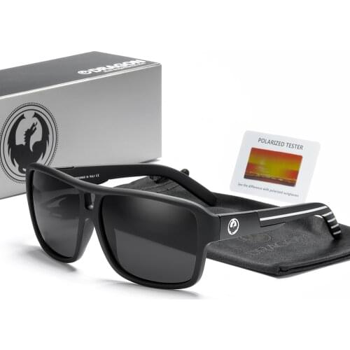 New Polarized Dragon Fishing Sunglasses Men&Women Outdoor Sport Bicycle Glasses Bike Square Goggles Eyewear UV400 with case