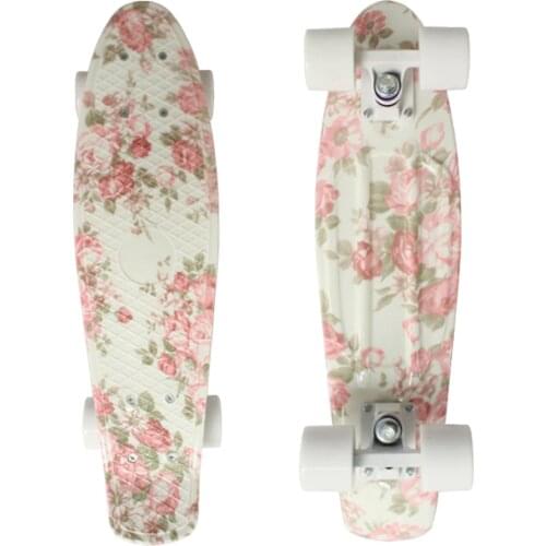 Plastic Mini Cruiser 22" Skateboard Retro Longboard Skate Board Floral Galaxy Penny Board Graphic Girls Boys