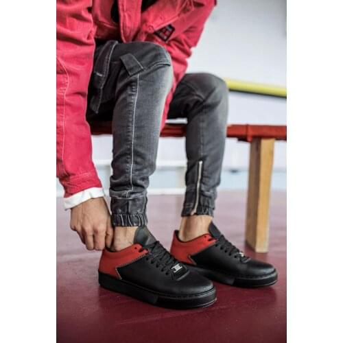 Knack men 'S Shoes Brand, Casual Clothing, Black and Orange Color, Comfortable, Faux Leather, autumn Season, Popular Clothing 099