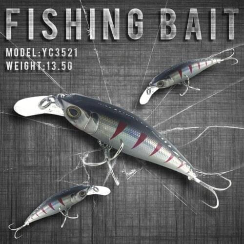 Fishing Lure 95mm/13.5g 0-1.0m Floating Super Sinking Minnow Magnet System Hot Model Crank Bait Good Quality 3D Eyes